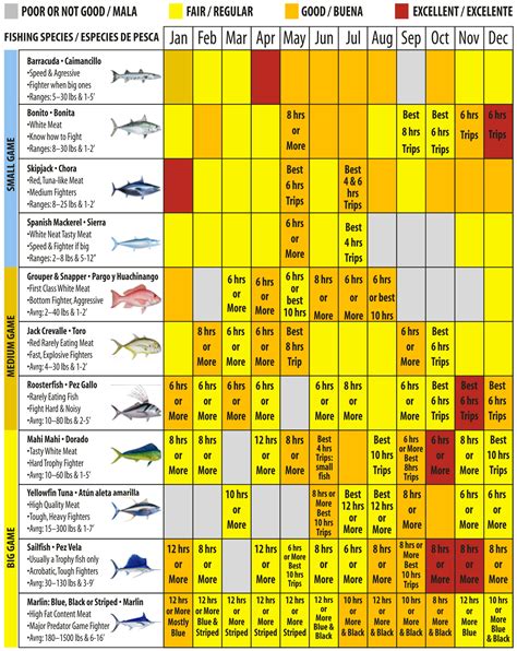 Puerto Vallarta Fishing Calendar